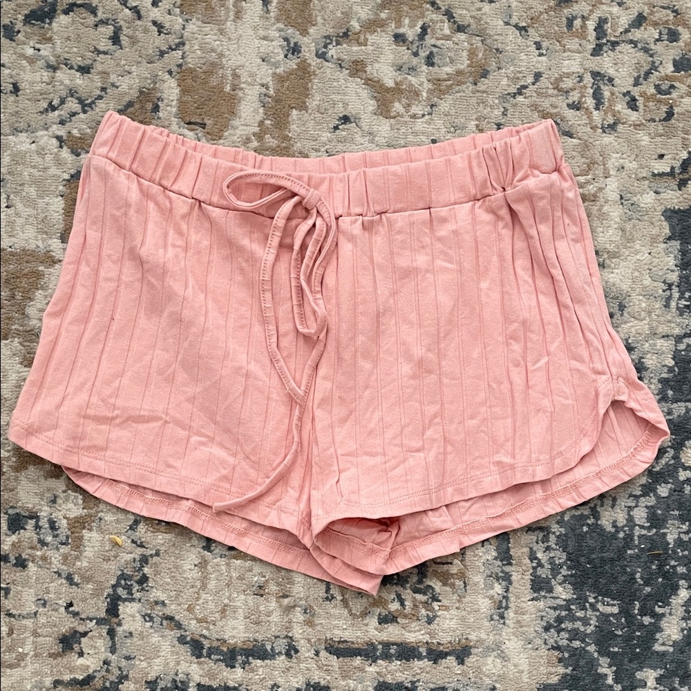 SHEIN Ribbed Pink Athletic Shorts
